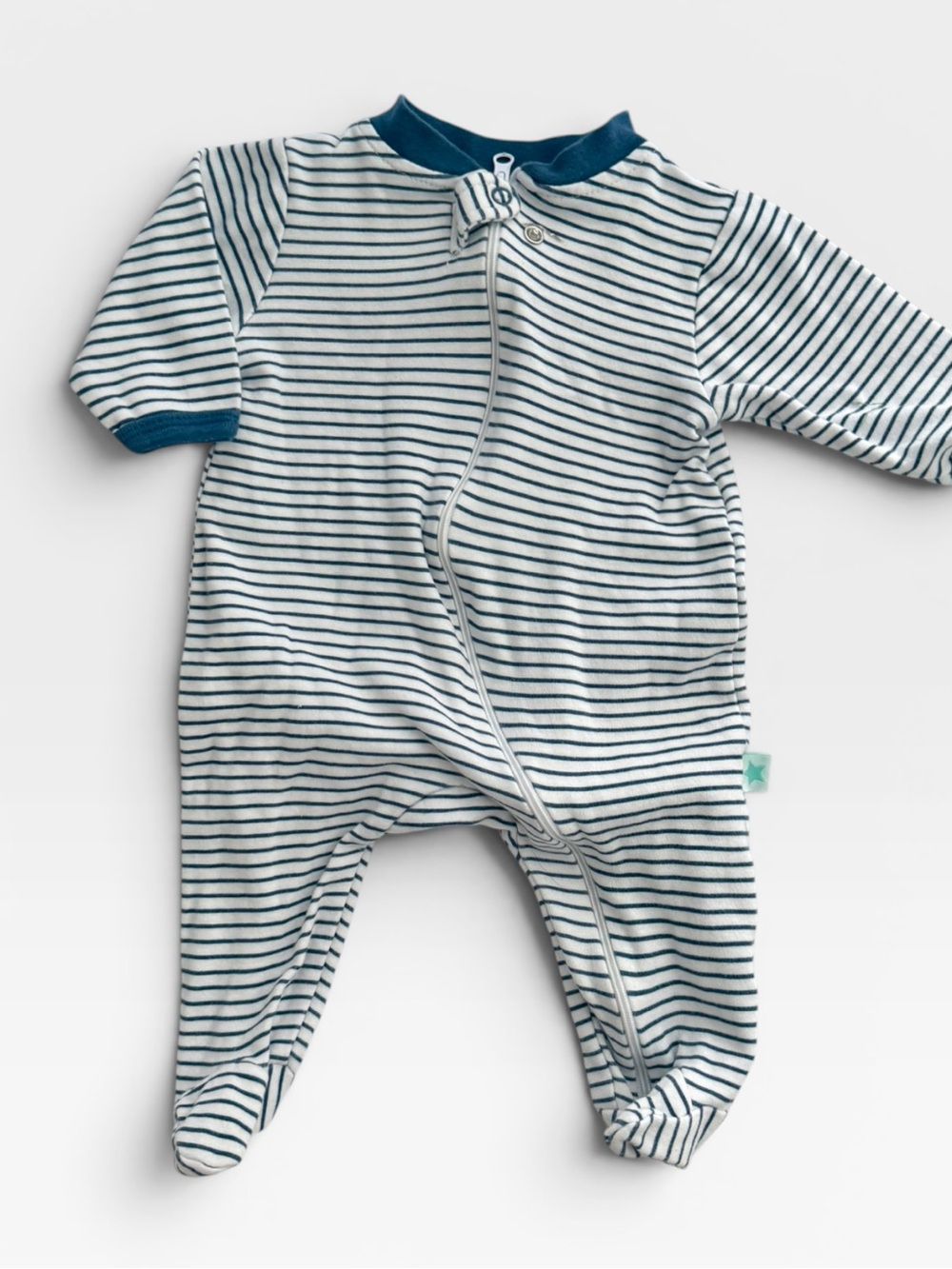Millie & Myles Striped Zip Footie — 0-3M